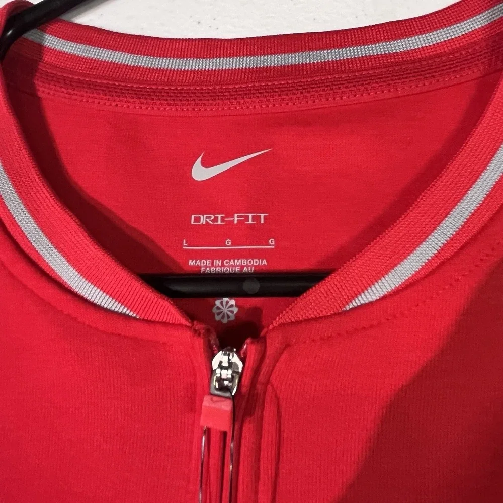 NIKE Football Baseball DRI-Fit Men's Activewear Top Red / Grey Size L FJ9545 NWT
